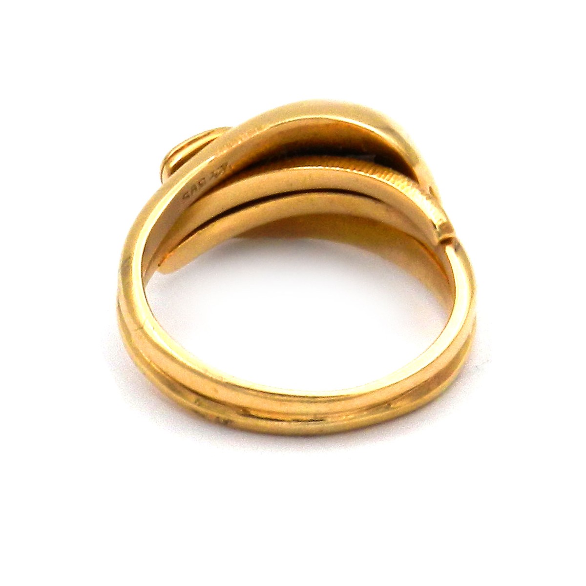 Antiker Smaragd Diamant Ring als Schlangenring in 14K Gold, um 1900 – Bild 6