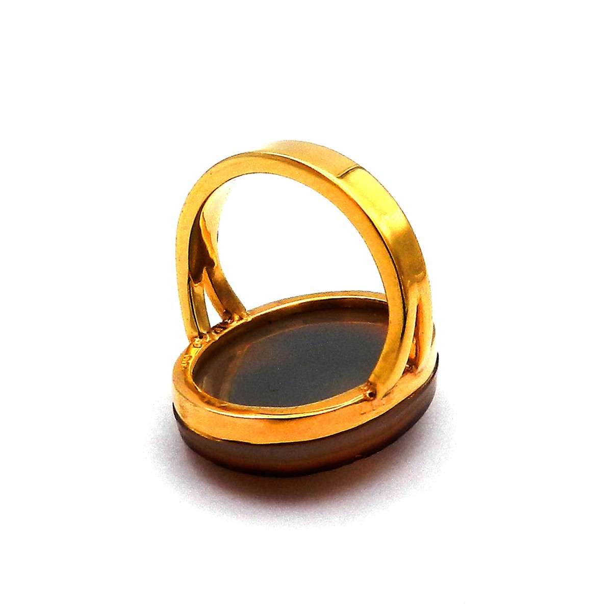 Antiker 18K Gold Ring mit Bildnis des Tiberius aus Glas Paste Sheffield 1893 – Bild 6