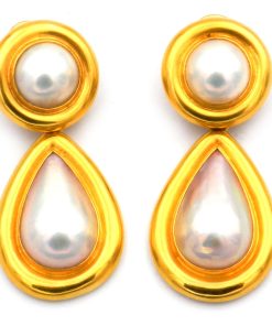 CADA Mabé Perlen Ohrringe als Clips in 18K Gold