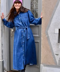 Jeanskleid mit Knopfleiste und Gürtel