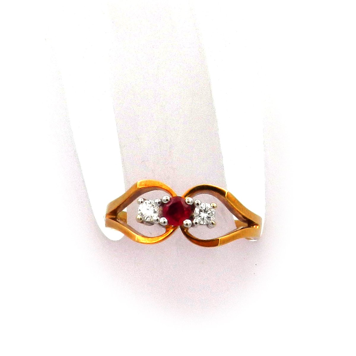 Vintage Rubin Diamant Ring in 14K Gold mit 0.2 ct Diamanten Handarbeit um 1960 – Bild 7
