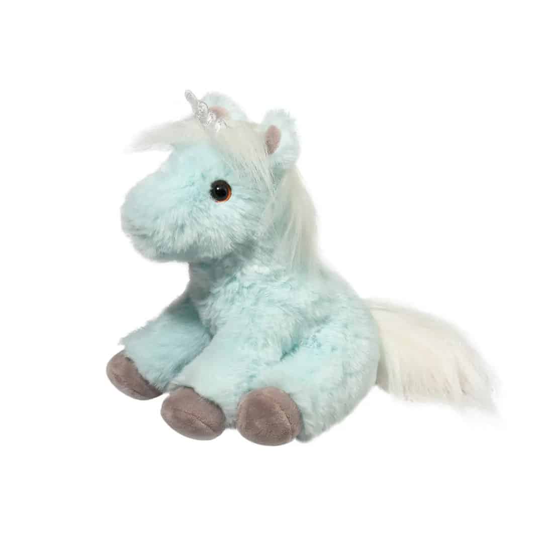 Kuscheltier kleines Einhorn hellblau superweich