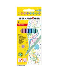 8 Glitzer-Filzstifte Pastell Eberhard Faber