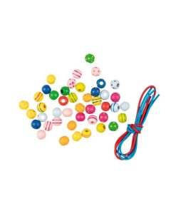 Bunte Holzperlen mit Gummibändern