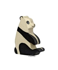 Holztiger Holzfigur Panda sitzend