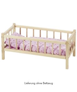 Klassisches Puppenbett aus Holz