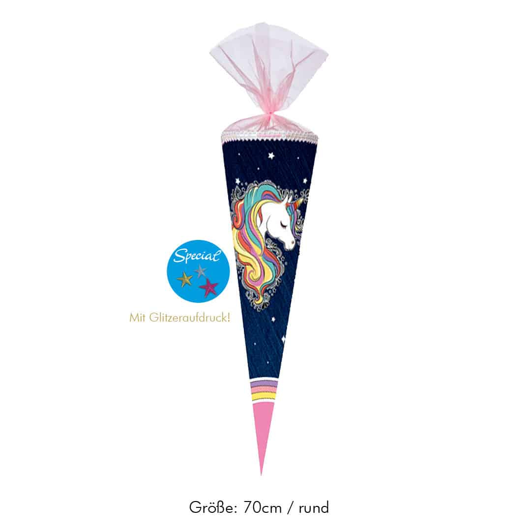 Schultüte Regenbogen-Einhorn Special mit Glitzer – Bild 3