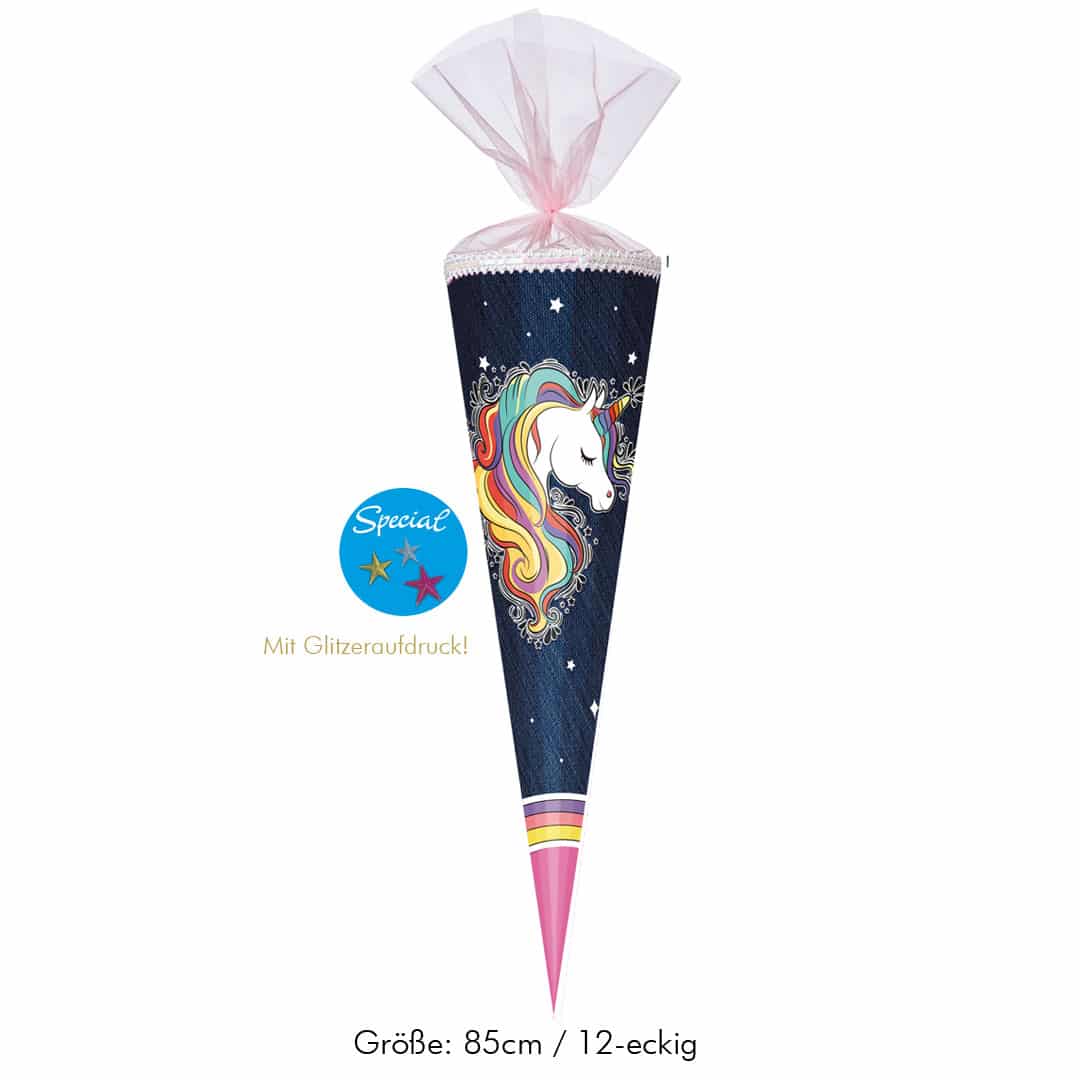 Schultüte Regenbogen-Einhorn Special mit Glitzer – Bild 4