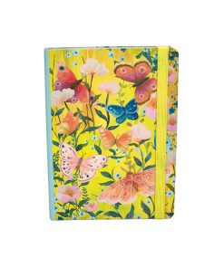 Notizbuch Bunte Schmetterlinge mit Gummiband
