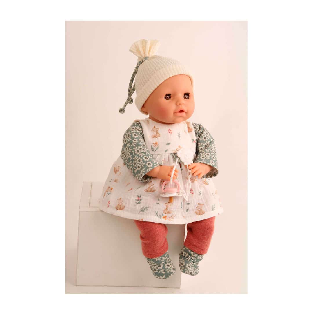 Schildkröt Puppe Baby Amy 45cm mit Tunika mit Fuchs-Motiv – Bild 3