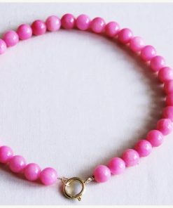 Halskette mit großen Perlen – fuchsia